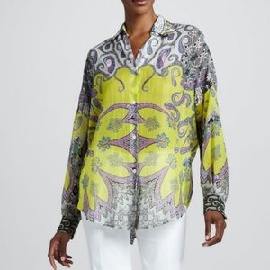 ETRO Long Dolman-Sleeve Button Front Tunic